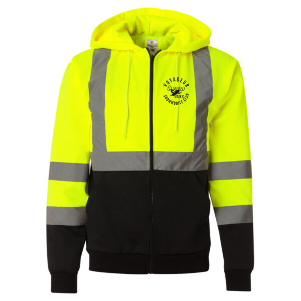 Kishigo - Hi-Vis Full-Zip Hooded Sweatshirt - Printed Logos Thumbnail